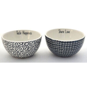 BOWLS-SOUP/CEREAL/NOODLES-Black White-Inspirational Messages-Abstract-Set of 2